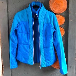 Electric blue outdoor jacket